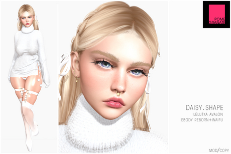 Second Life Marketplace - .pomegranate. daisy shape. reborn+waifu. avalon